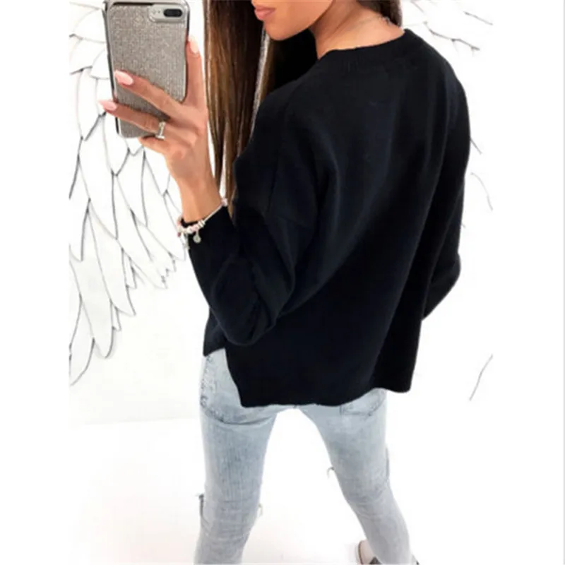 2017 Осень Зима повседневные свитера женские пуловеры с длинным рукавом Вышитые