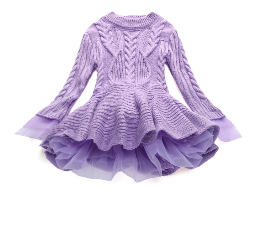 Simplee Kids/ г. Весенние платья-свитера для девочек; платья для девочек; красивый теплый пуловер; вязаная верхняя одежда; нарядное кружевное платье
