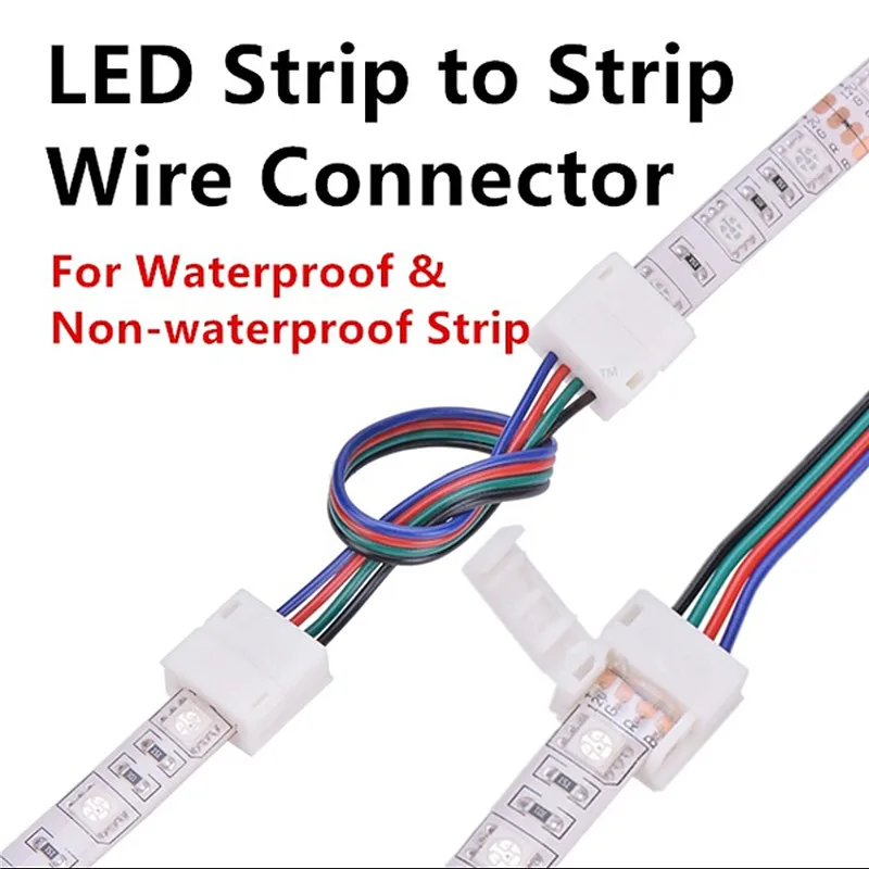 LED PCB адаптер разъем 4 pin 10 мм RGB провода Бесплатный сварочный IP30 IP65 не