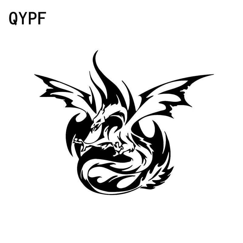 

QYPF 16.6CM*13.4CM Fashion Animal Phoenix Bird Fun Car Sticker Decal Black/Silver Vinyl C15-1018