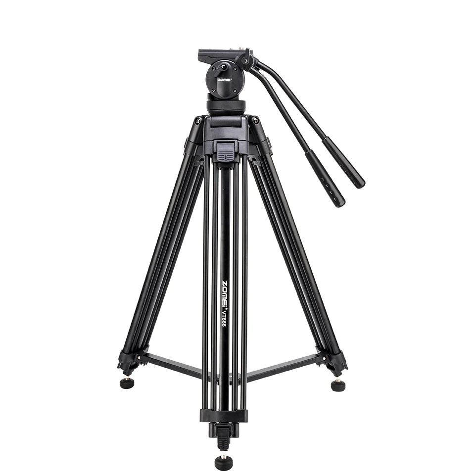 

Zomei VT666 Tripode Professional Heavy Duty Stable Tripod Stativ With 360 Degree Panoramic Fluid Head For Camera DV Camcorder