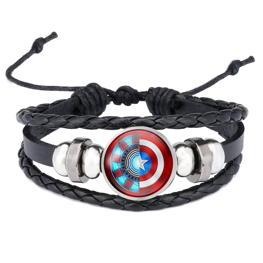 Браслет Time Gem Iron Man Arc Reactor многослойный кожаный браслет Мстителей подарок на день
