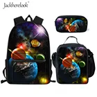 2019 новая холщовая школьная сумка Galaxy Space Planets школьные рюкзаки с принтом для девочек-подростков милые книжные сумки для детей Mochila 3 комплекта