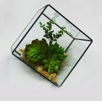 Металлическая Рамка стеклянная крышка мини кубический зеленый сад дом аквариумы