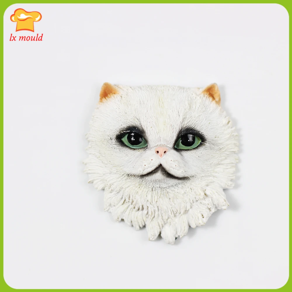 

New 3D Persian Cat Head Silicone Moulds Resin Soap Fondant Cake Mold DIY