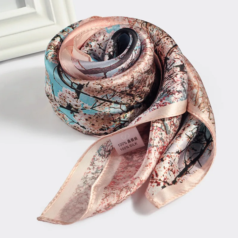 Новый маленький квадратный шелковый атласный шарф с принтом 65X65 см|silk scarf|satin silk