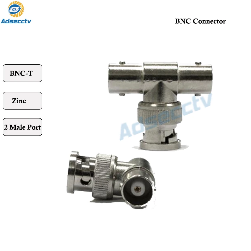 BNC T Adapter Splitter Connector Coupler 1 Male to 2 Female CCTV Jack Plug For | Transmission &amp Cables