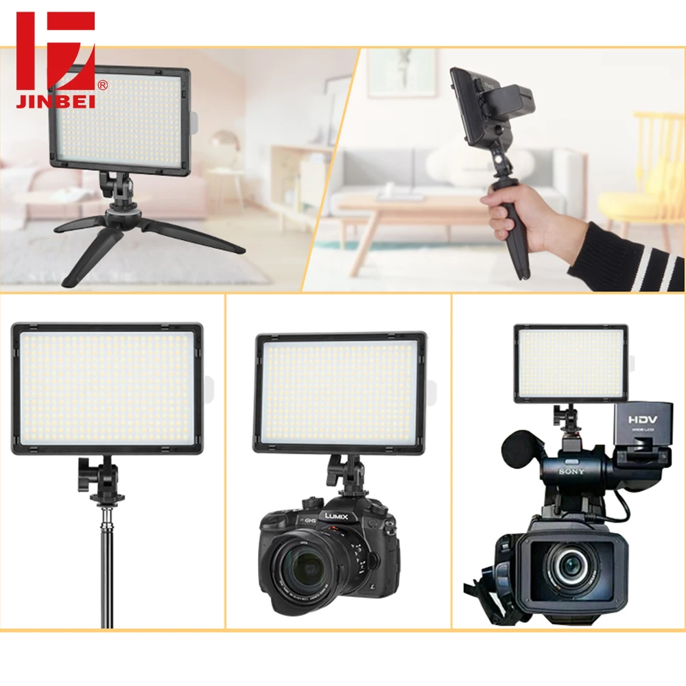 JINBEI EF-20 20 Вт двухцветный Диммируемый тонкий DSLR видео светодиодный светильник постоянный выход Штатив для Canon Nikon камера DV видеокамера