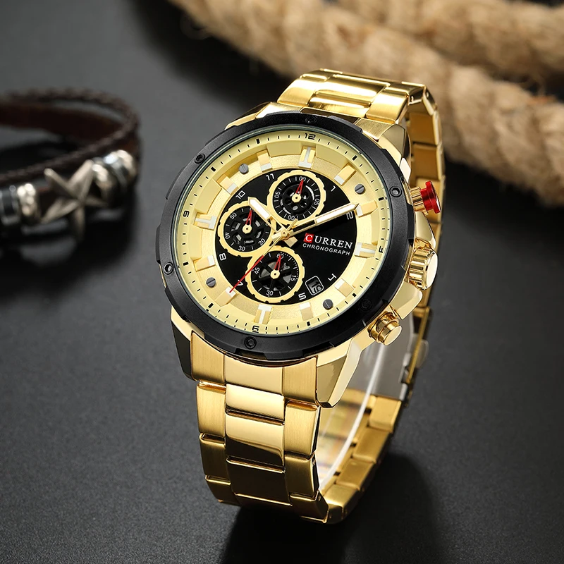 Деловые мужские часы водонепроницаемые повседневные из нержавеющей стали