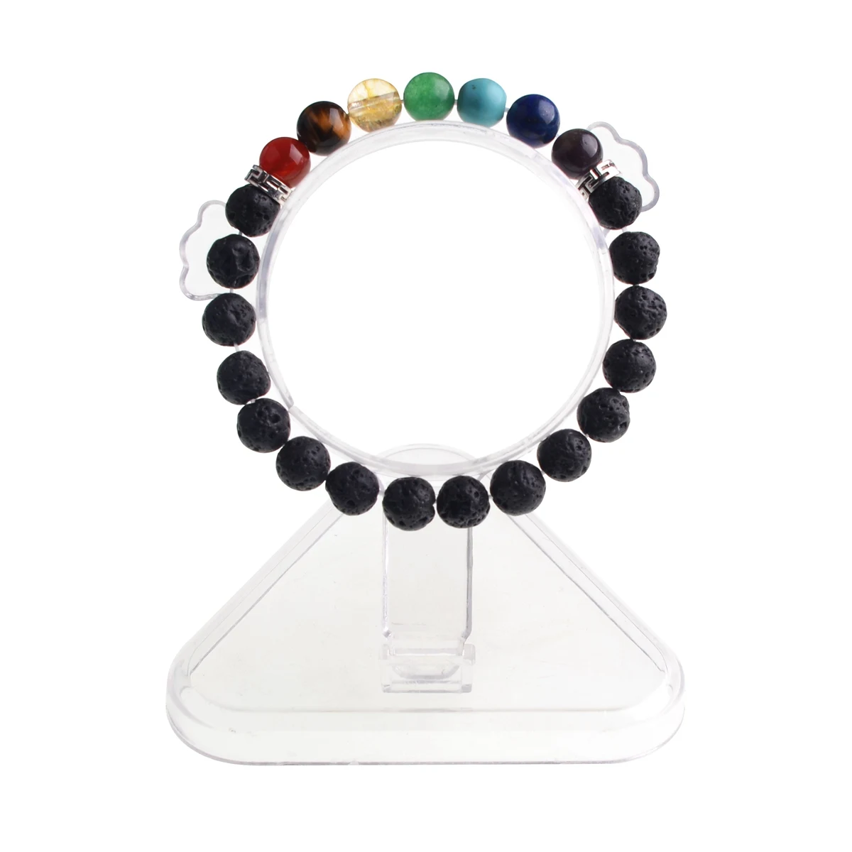 7 Chakra Stone Yoga Healing Beaded Bracelet Natural Lava  Diffuser   Pearls Jewelry Reiki s For Women Men
