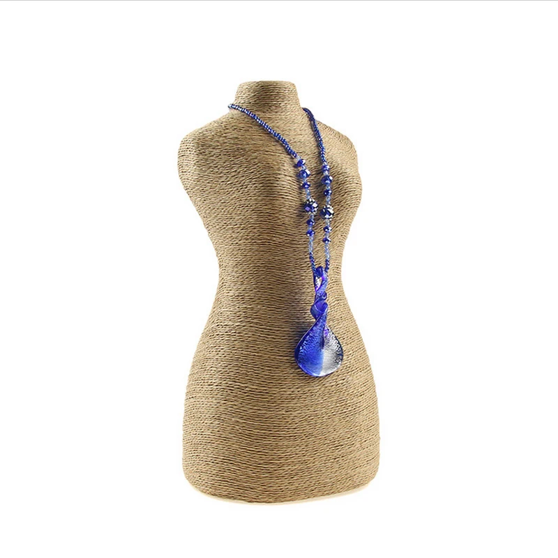 

Necklace Busts Wrapped With High Quality Cord Material Jewelry Display Rack