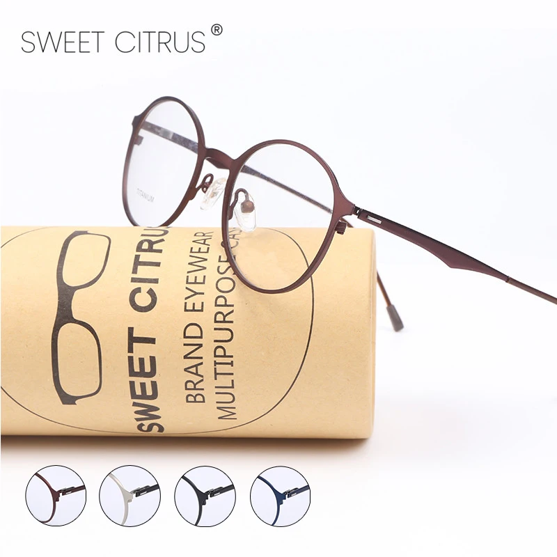 Очки для мужчин и женщин Sweet Citrus ультралегкие очки с круглой оправой из титана