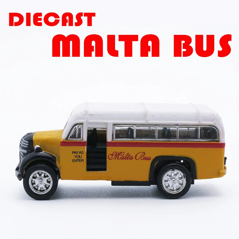 Литой классический мини автобус Мальты масштаб 1/64 детские игрушки металлический