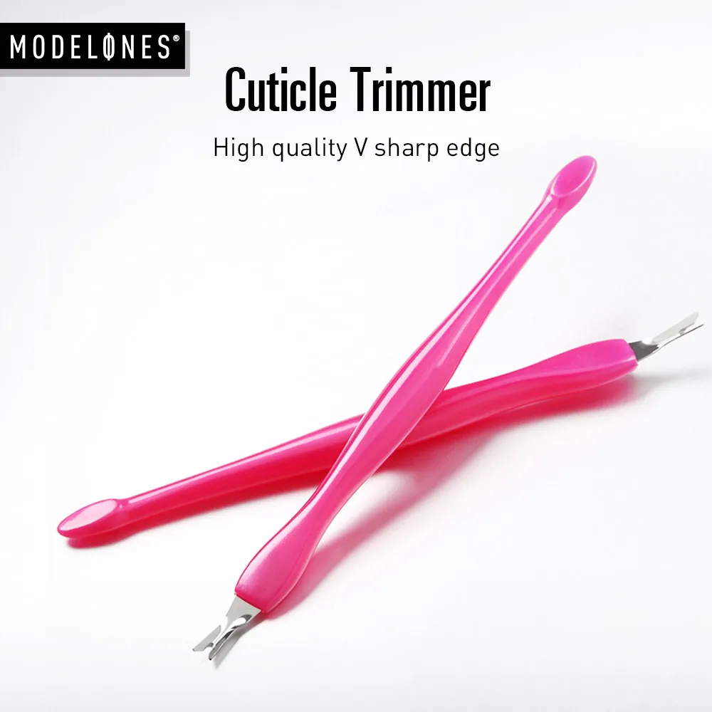 Modelones 3 шт. стальная Толкатель для кутикулы инструменты дизайна ногтей вилка