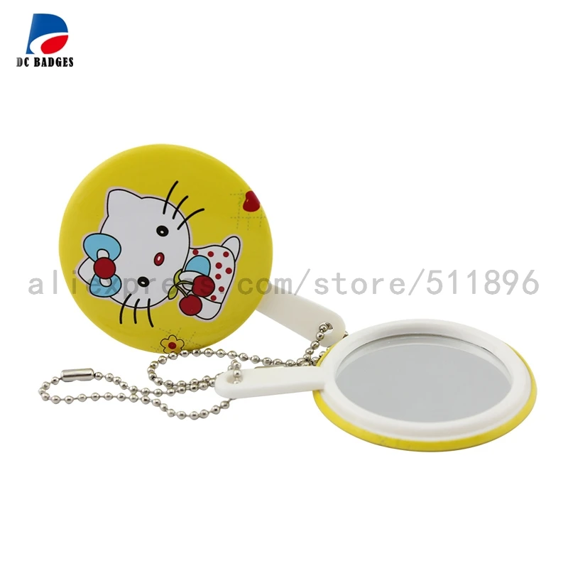 

2-1/4" 58mm 200 Sets Hand Mirror Keychain Button Materials without pictures