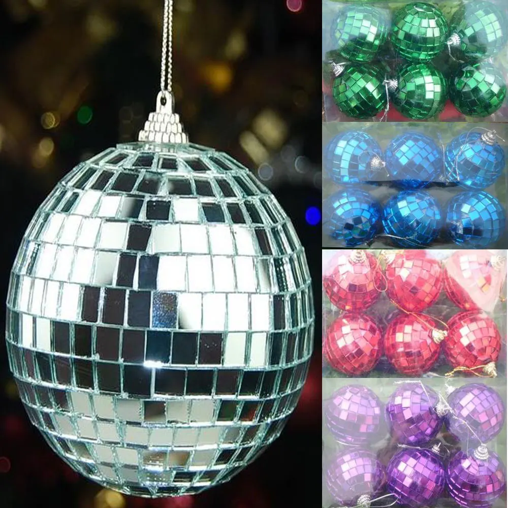 

6cm snooker reflective decoration ball christmas ball Mirror Glass lens ball red green silver Purple snooker flash ball