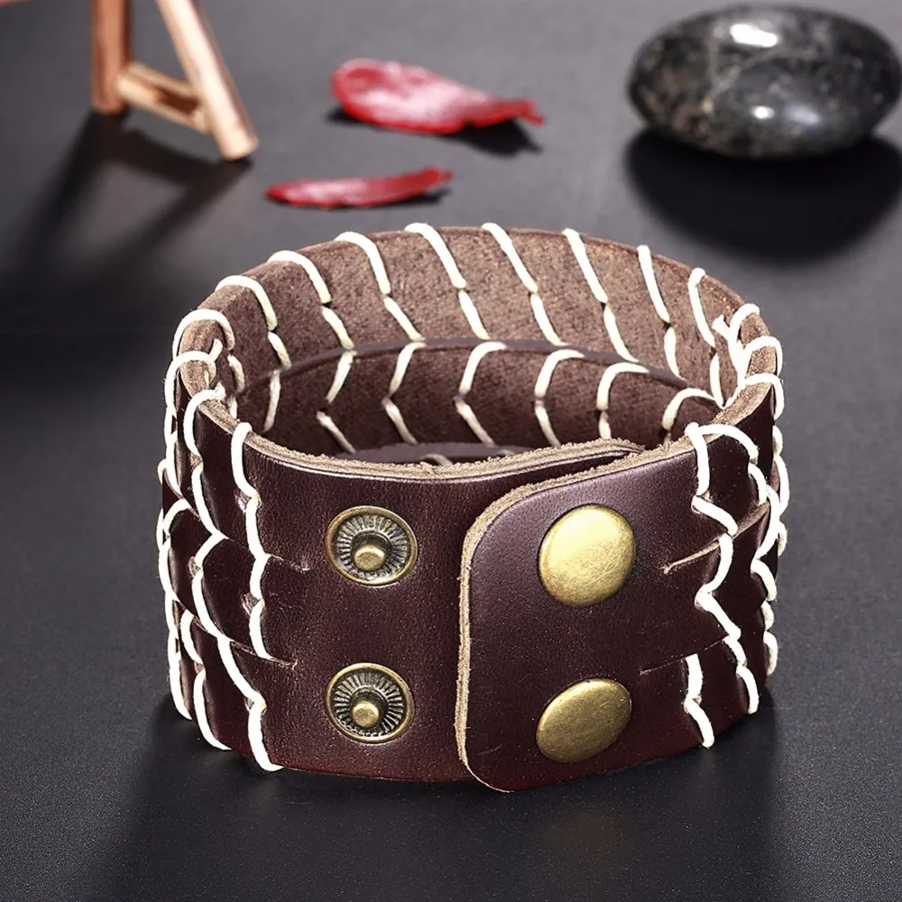 Тигр Тотем Панк ювелирные изделия коричневый Пояса из натуральной кожи браслет
