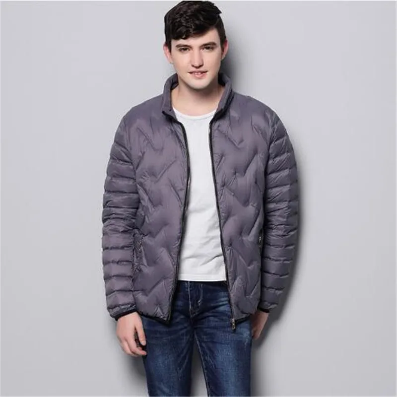 

2018 New Trend Autumn Winter Fashion Man Duck Down Jacket Ultra Light Jackets Men Stand Collar Outerwear Coat