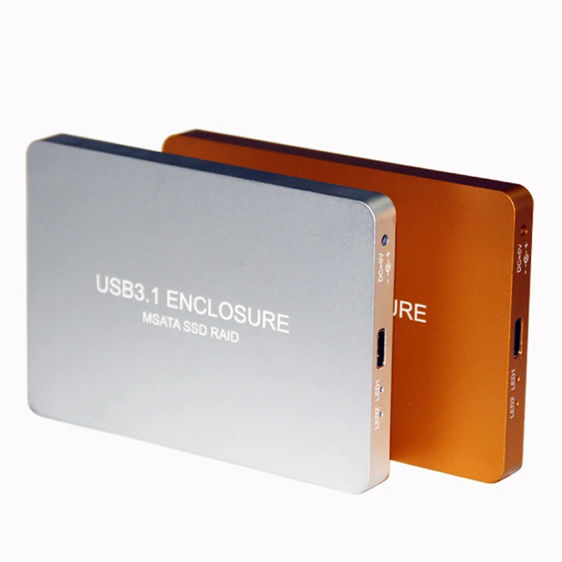 Внешний бокс для жесткого диска с интерфейсом USB 3030 и 2 портами MSATA SSD Raid 0 1 PM 3050