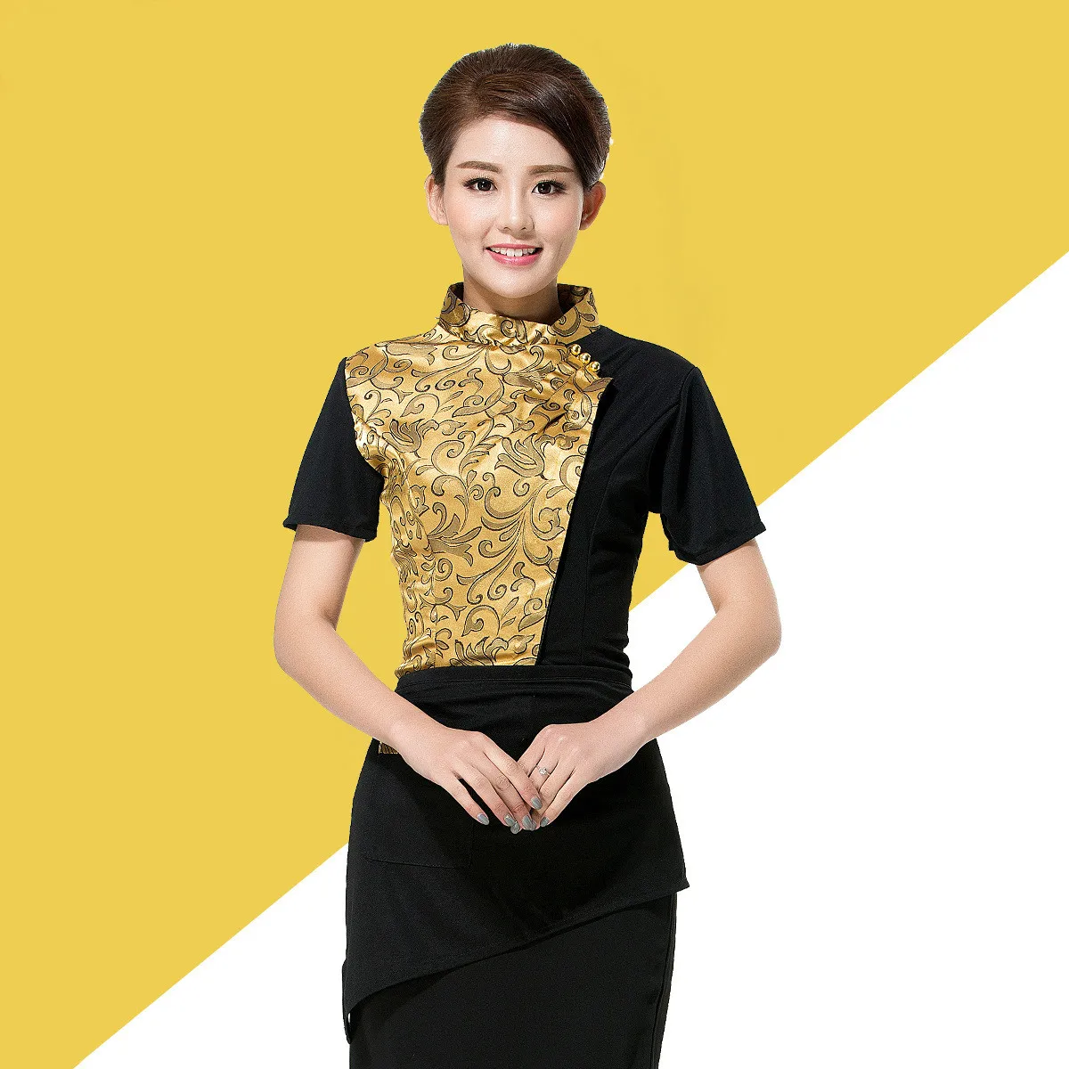 Женский Воздухопроницаемый комбинезон для официанта с коротким рукавом |