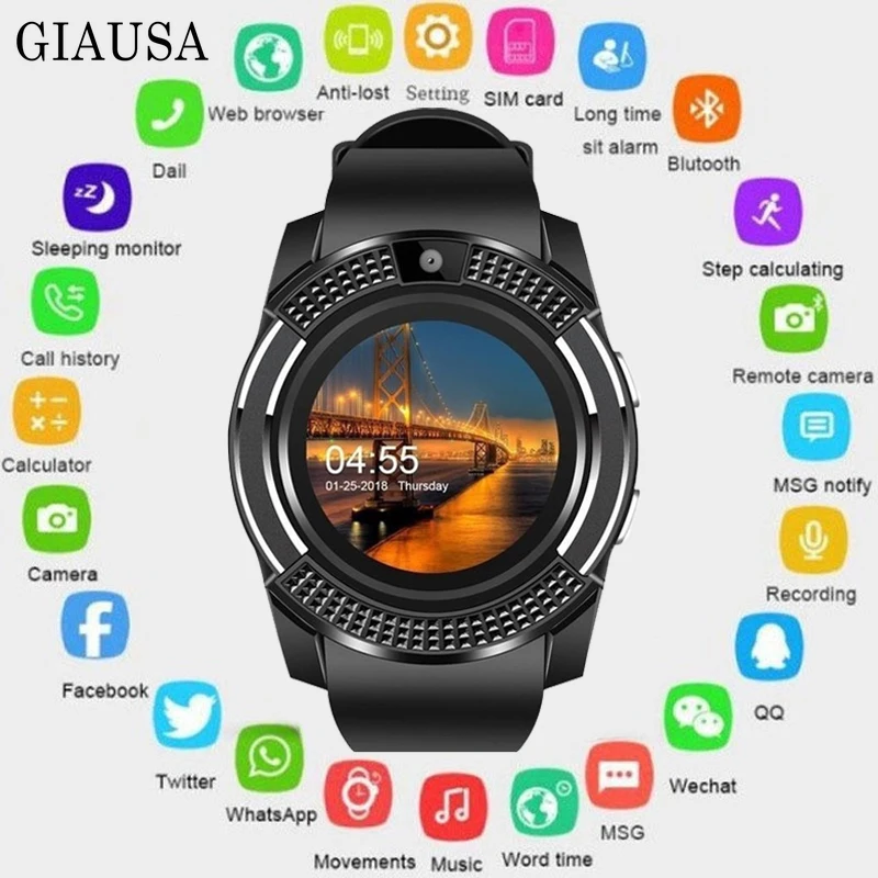 2019 Смарт часы Bluetooth Сенсорный экран Android Водонепроницаемый спортивные Для мужчин