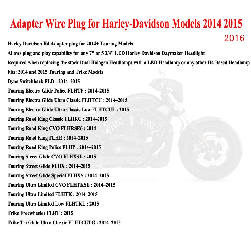 Для Harley светильник часть 5 75 &quot7&quot налобный фонарь жгут проводов адаптер для 2014 +