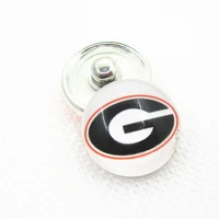 20pcslot university of georgia snap buttons for 18mm sports teams snap braceletbangles diy snap jewelry charms