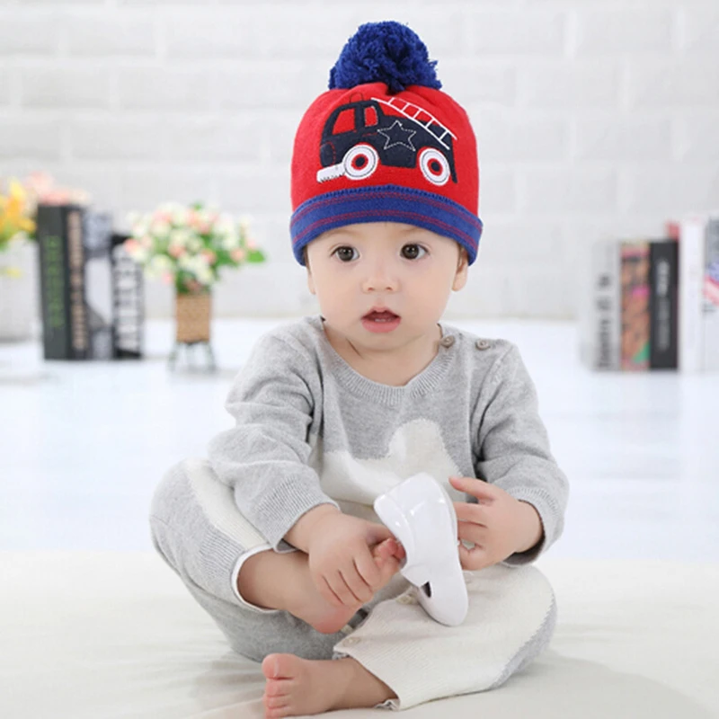 2017 Baby Boy Hat Children Girl Kids Beanie Winter Ear Caps For Boys Car Star Cute Girls Hats Hign Quality BMZ13 | Детская одежда и