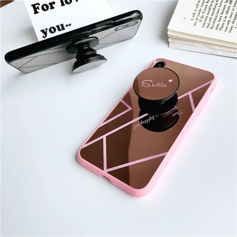 Улыбка Сердце Зеркало чехол для телефона iPhone Xs Max Xr случае 2018 мягкой ТПУ Protector 6 7 8 6s