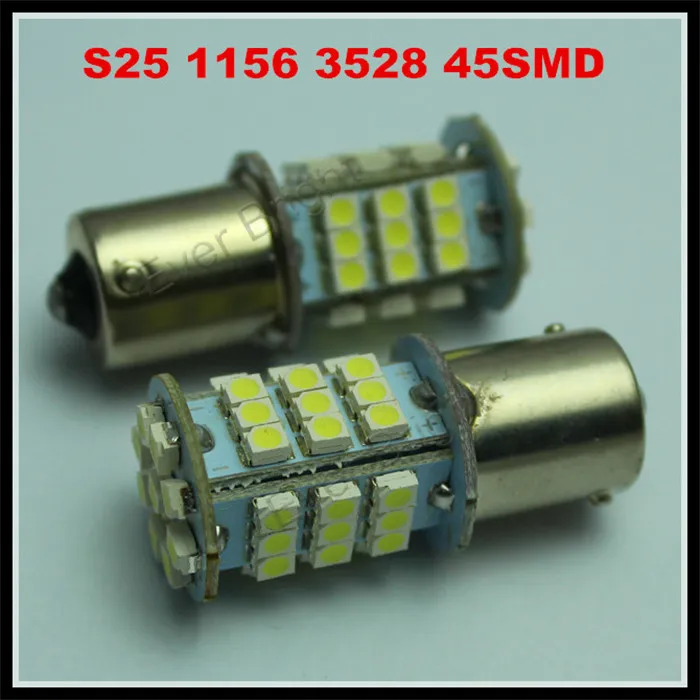 40 шт оптом 2014 новый высококачественный 1156 S25 BA15S 1157 BAY15D 45SMD 3528 Светодиодный 1210