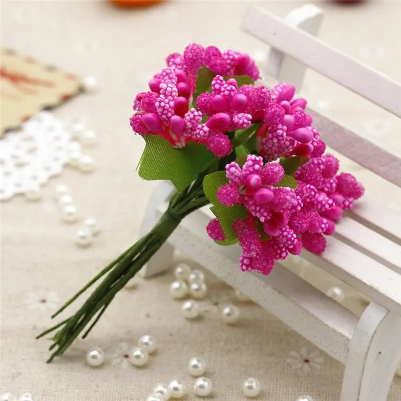 12pcs/ PE Foam Multicolor beads Artificial Silk Flowers bouquet For Wreaths DIY Wedding Scrapbooking Fake Flower Home Decoratio | Дом и сад