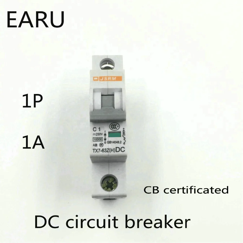 1P 1A DC 250V Автоматический выключатель MCB для PV Солнечной фотогальванической