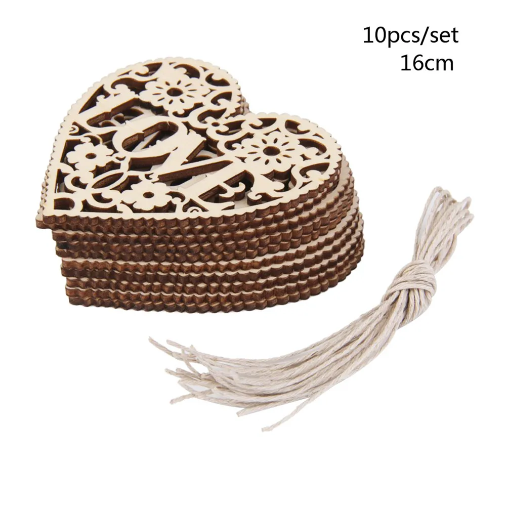 NICEXMAS пустые полые деревянные украшения в виде сердца кулоны для дерева висячие