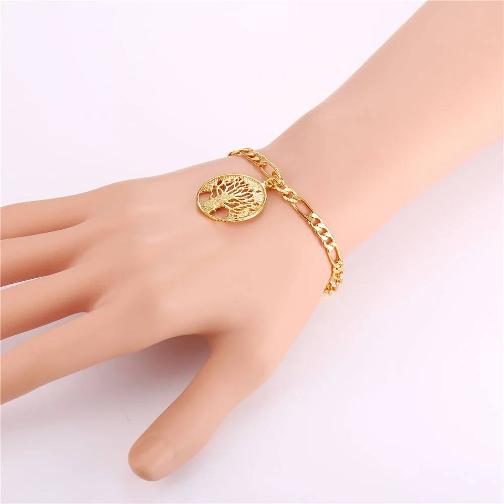 Ожерелье и браслет Древо жизни для женщин мужчин ожерелье с шармами Фигаро