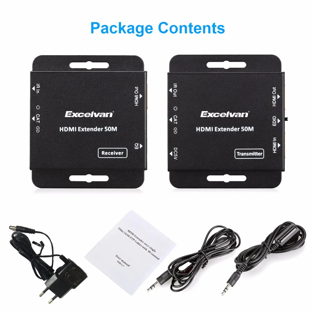 HDV E50C HD 1080P HDMI удлинитель по одному 50 м/164ft UTP кабели с ИК управлением Поддержка и HDCP
