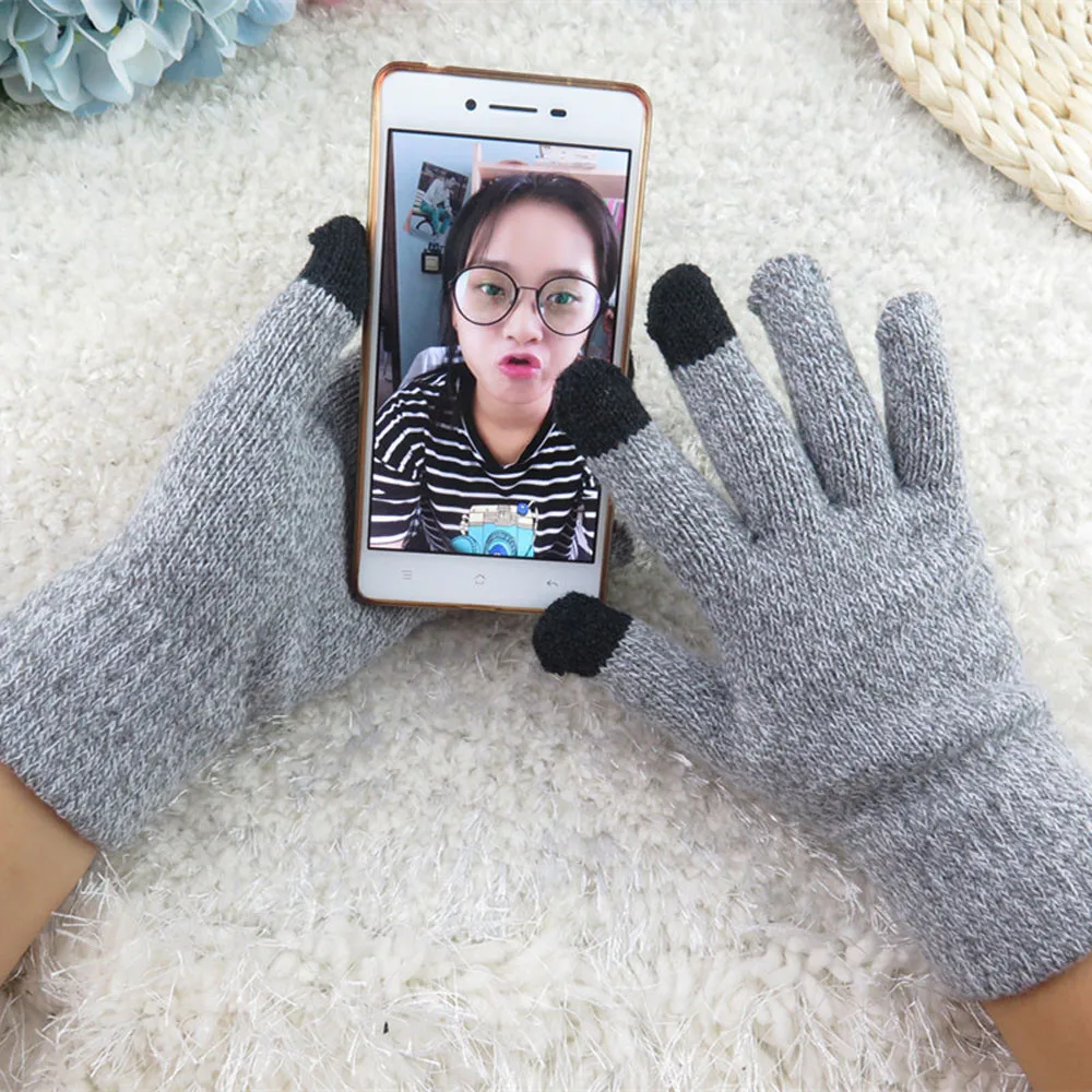 Feitong качественные зимние перчатки мягкие теплые варежки для смартфонов iPhone