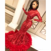red prom dresses new long sleeve floor length sequined high neck formal evening dress party gowns %d0%b2%d0%b5%d1%87%d0%b5%d1%80%d0%bd%d0%b5%d0%b5 %d0%bf%d0%bb%d0%b0%d1%82%d1%8c%d0%b5 2020