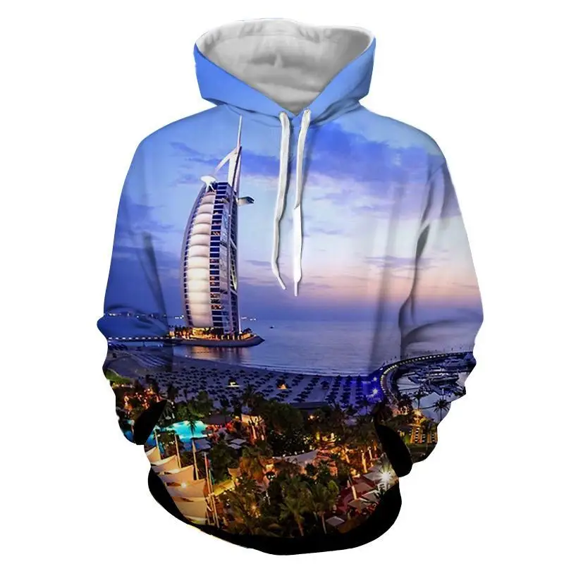 

2018 NEW FASHION MEN WOMEN Coast modernization sailboat 3D print Hoodie Sweatshirts Pullovers Autumn Tracksuit Loose Thin Hoody