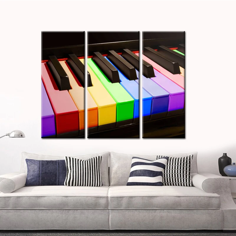 Модульная фотографии и плакат стены Книги по искусству красочные Пианино ключи