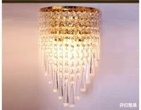 goldensliver e14 crystal led wall lights lamps lamparas de pared lampada led crystal wall sconce for bedroom living room