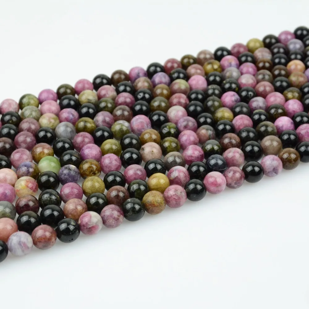 Натуральный много цветов Турмалин Свободные Круглые бусины 10 мм