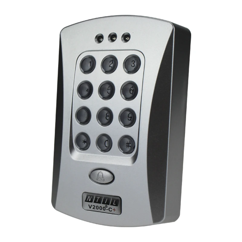 Free shipping RFID door access controller keypad 125KHz card reader lock with high quality silver color V2000-C+ model | Безопасность и