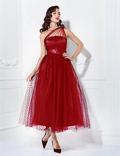 Черные Вечерние Платья 2017 Плюс Размер Пром Дешевые Платье Принцессы Одно Плечо