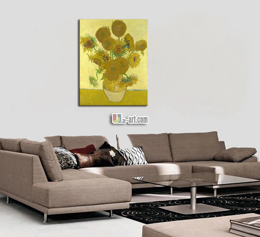 Beautiful sunflowers oil painting by Van Gogh famous impression paint for living room canvas art friends | Дом и сад