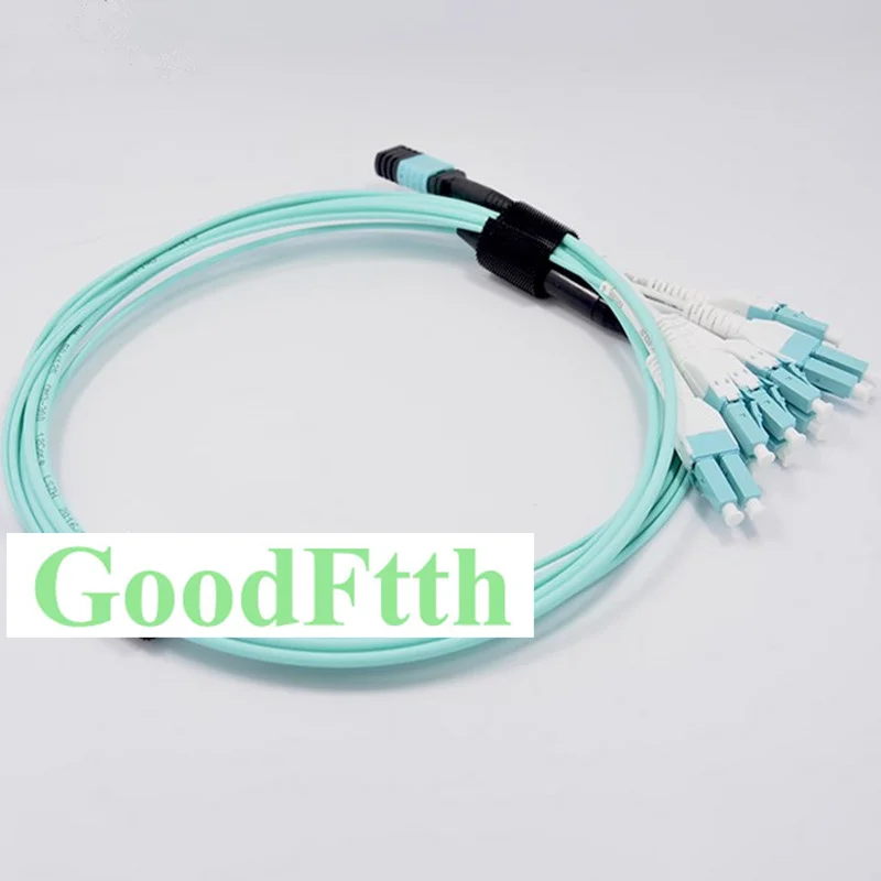 Fiber Patch Cord Male MPO-LC Uniboot with Pull Tab Bar OM3 12 Cores GoodFtth 1-15m 2PCS/LOT
