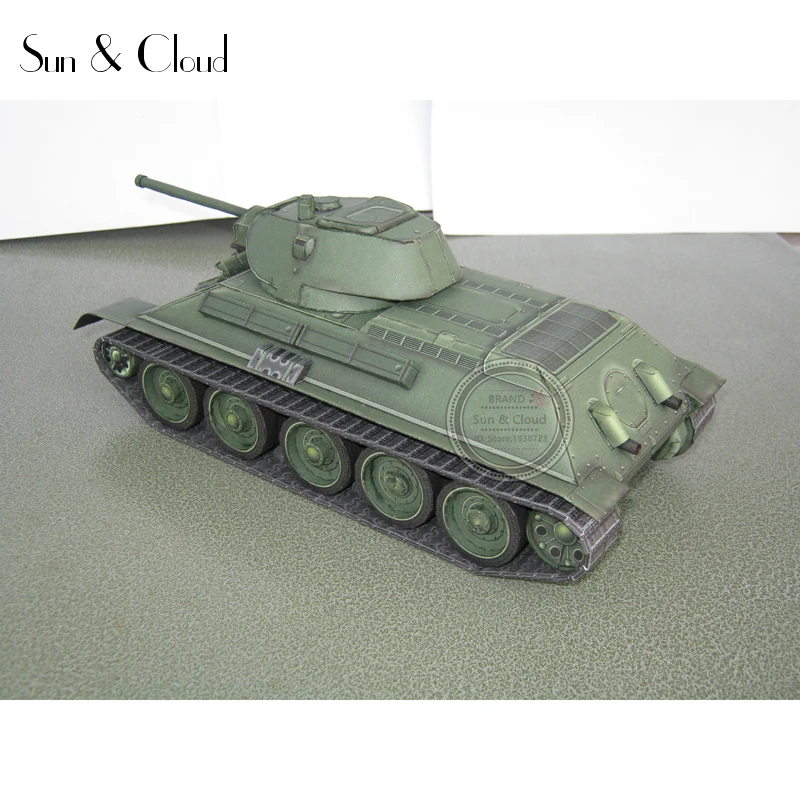 1:35 Россия Советы 3D T-34 Танк Бумажная модель Второй мировой войны собрать ручной работы игра-головоломка DIY детские игрушки