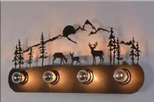 F sun and deer Животный стиль винтажный американский кантри ресторан модный креативный промышленный Конный настенный светильник E27 освещение для бара спальни кабинета - Цвет абажура: F sun and deer