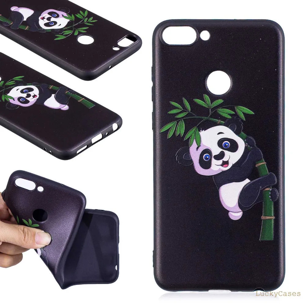 Чехол для huawei P Smart Cover усиленный 3D цветок панда стерео рельефная живопись ТПУ