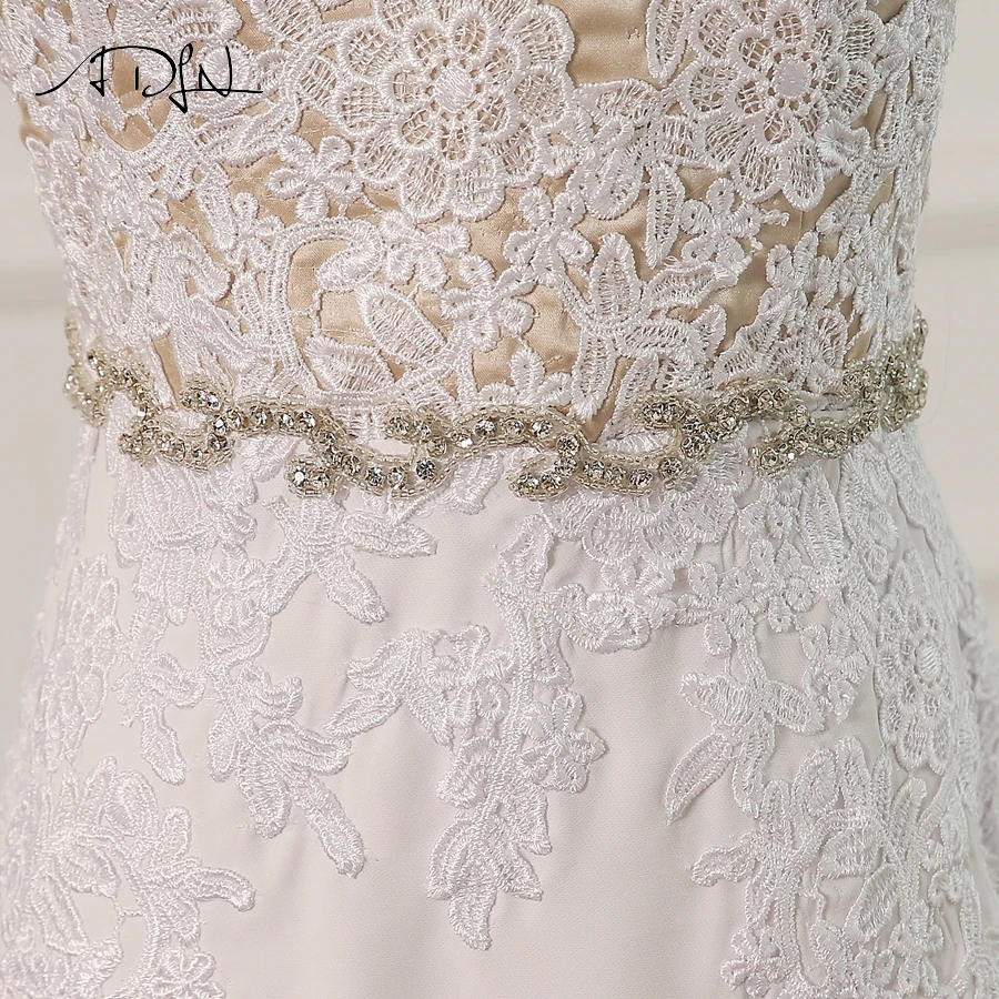 ADLN Real Image Vestido De Novia Wedding Dress 2019 V-Neck Robe de Marriage Gowns Zipper back with Buttons | Свадьбы и торжества