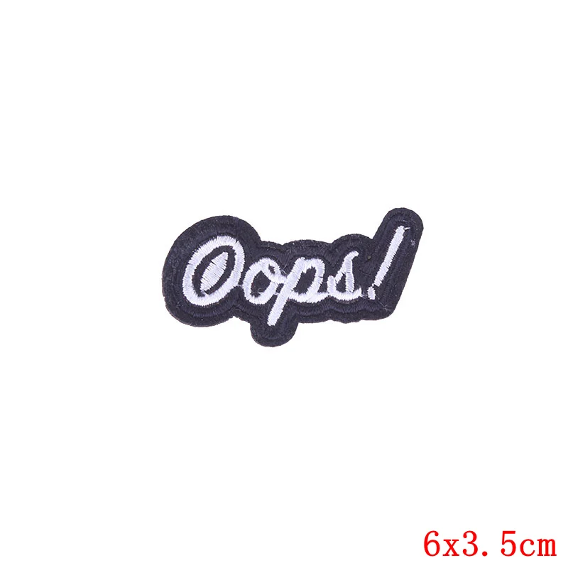 Oops письмо патч для Глажка одежды на наклейках вышитая аппликация курток Милая